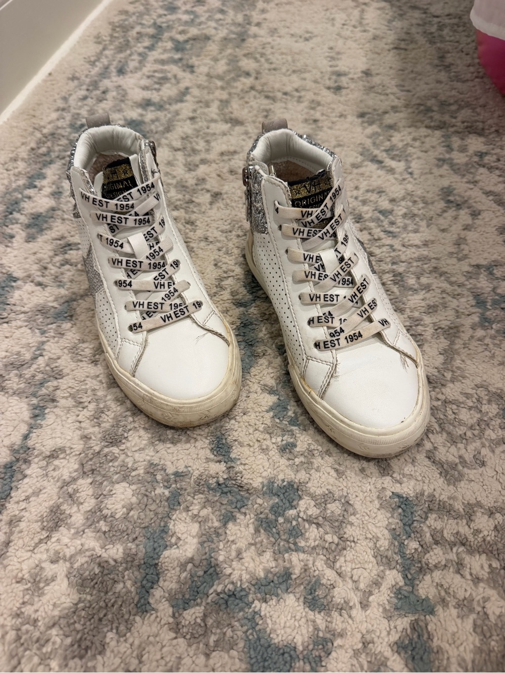 Vintage Havana White Kids High-Top Sneakers